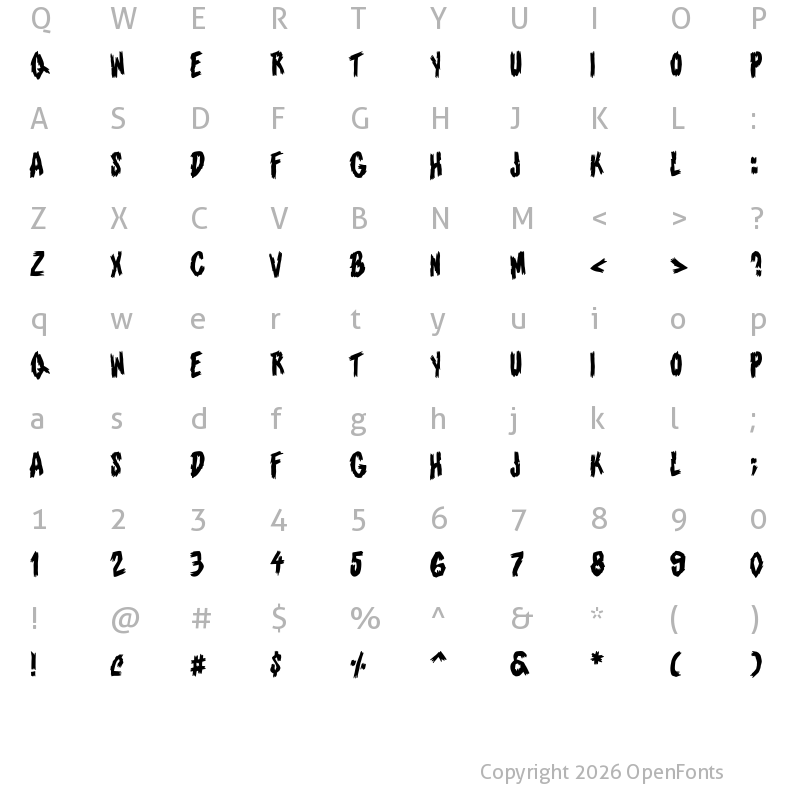 Character Map of Infringement Regular