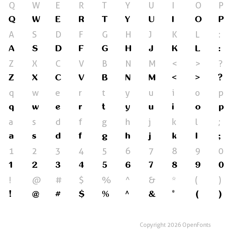 Character Map of inglobal Bold