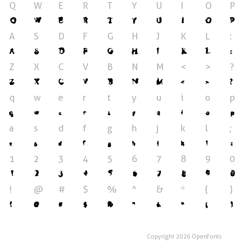 Character Map of Ingloriouser Regular