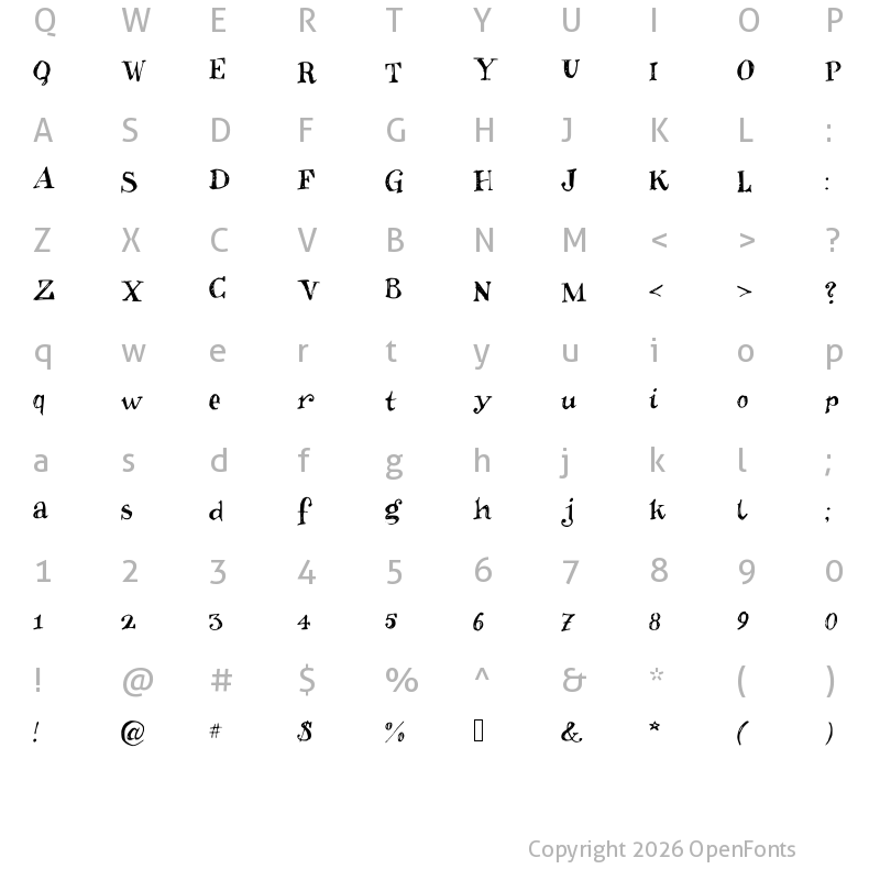 Character Map of Inkies2 Medium