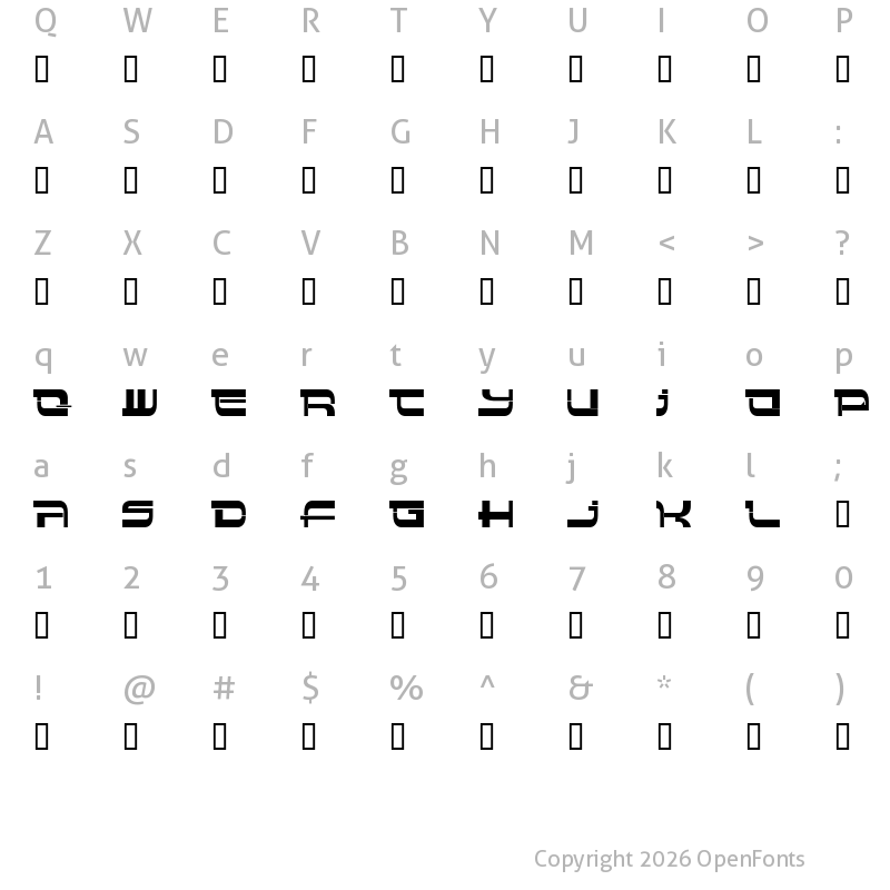 Character Map of Insert 4 Regular