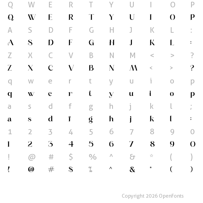 Character Map of Insight Melody Regular