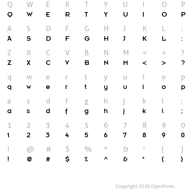 Character Map of Insignia Roman