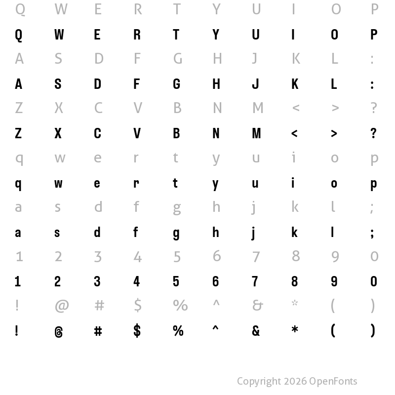 Character Map of Instagram Sans Condensed Bold