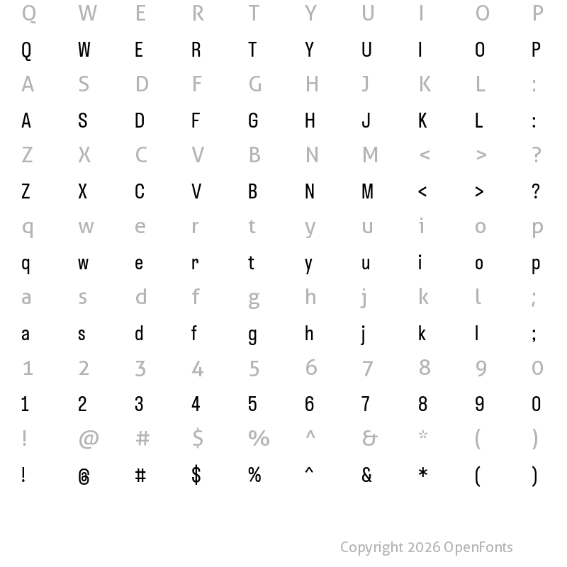 Character Map of Instagram Sans Condensed Regular