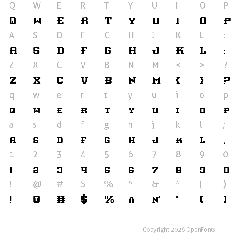 Character Map of Interceptor Regular