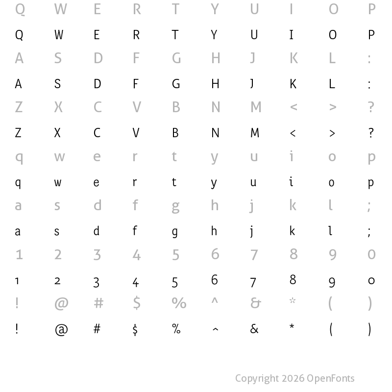 Character Map of Interpol Correspondence Regular