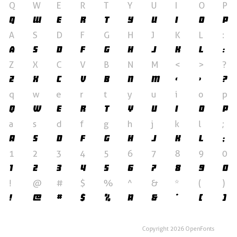 Character Map of Intrepid Spear Expanded Regular