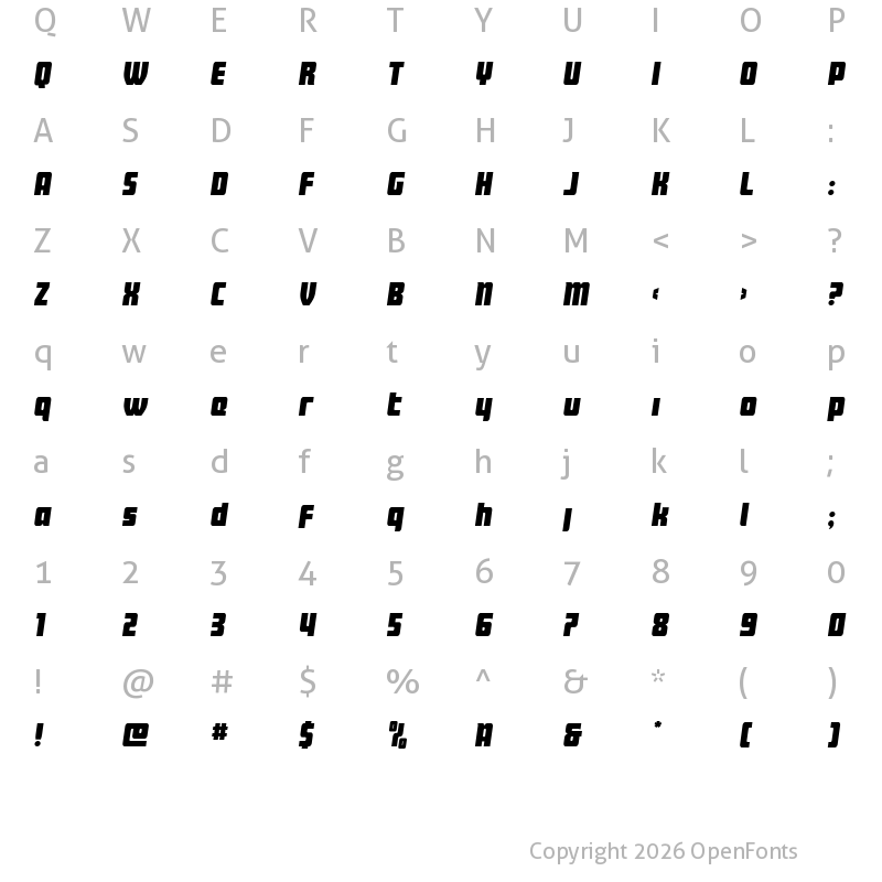 Character Map of Intrepid Spear LC Regular