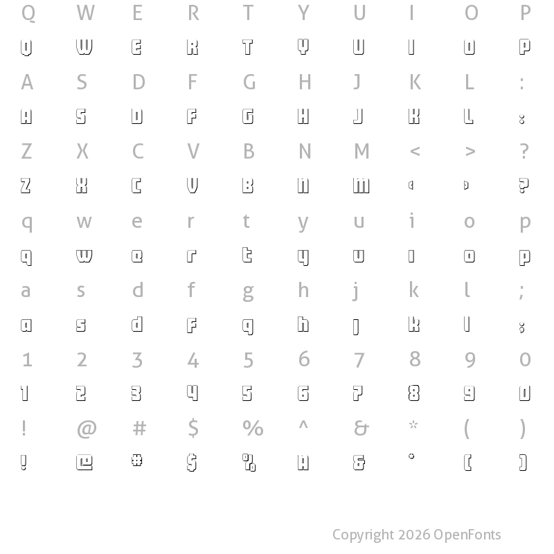 Character Map of Intrepid Spear LC Straight 3D Regular