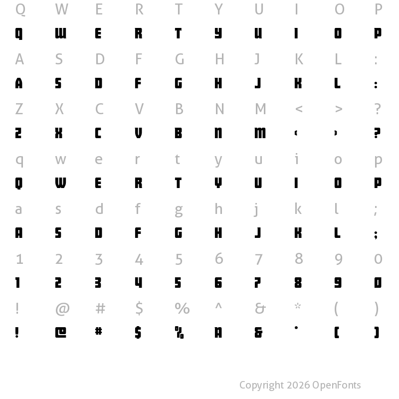 Character Map of Intrepid Spear Straight Regular