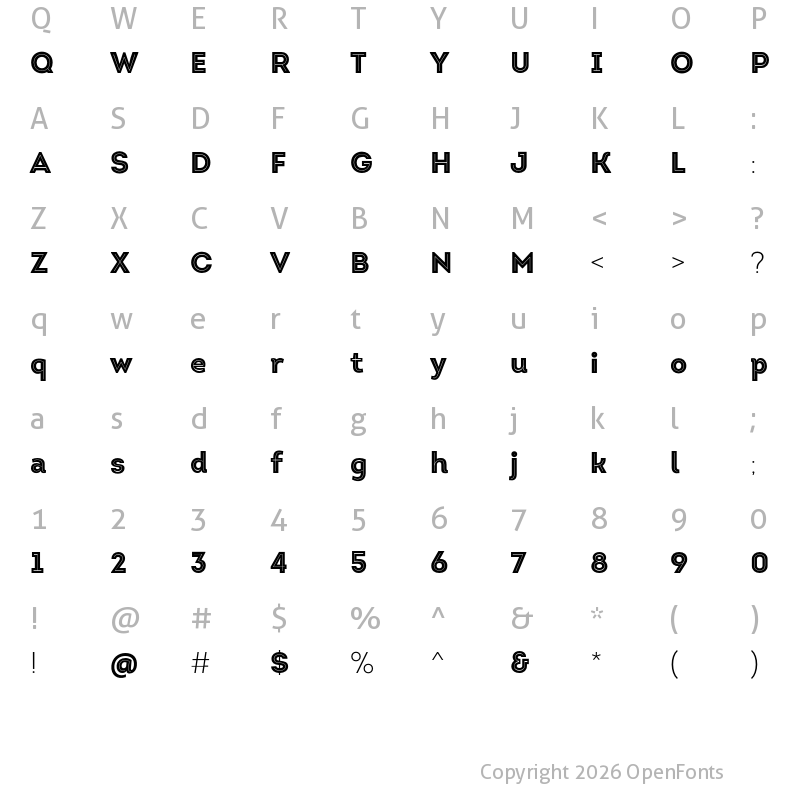 Character Map of Intro Black Inline Regular