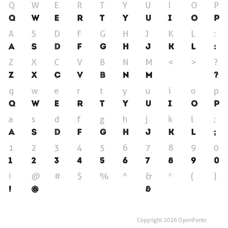 Character Map of Intro Demo Black Caps Inline