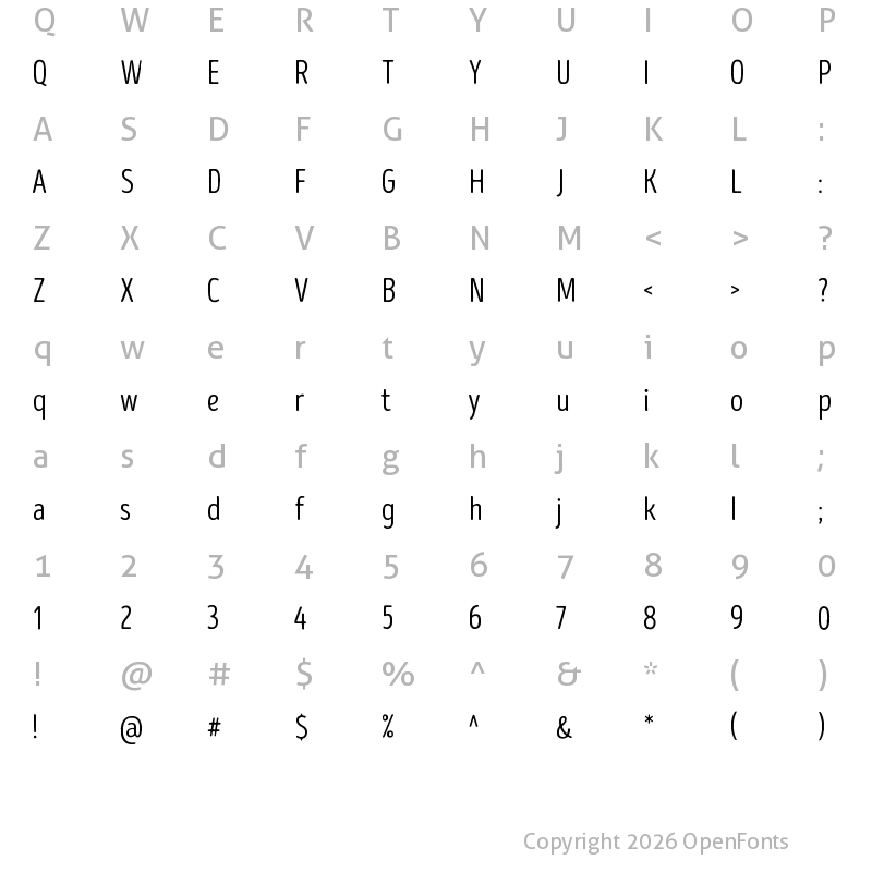 Character Map of Intro Head R Base
