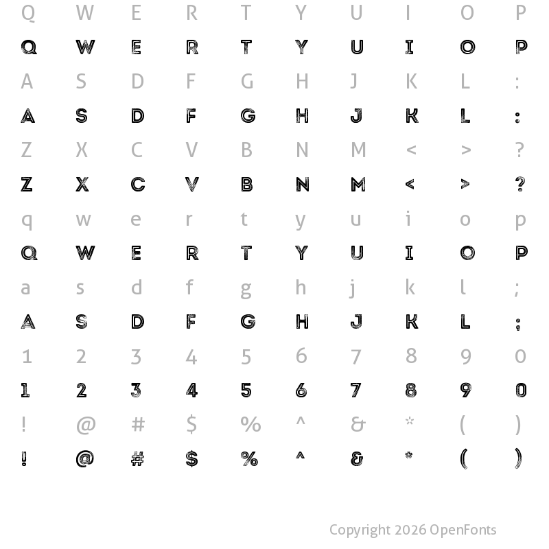 Character Map of Intro Rust G Base 2 Line