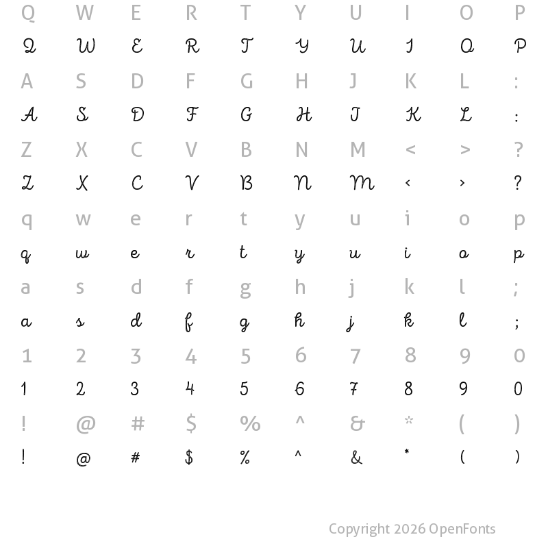 Character Map of Intro Script R H2 Base