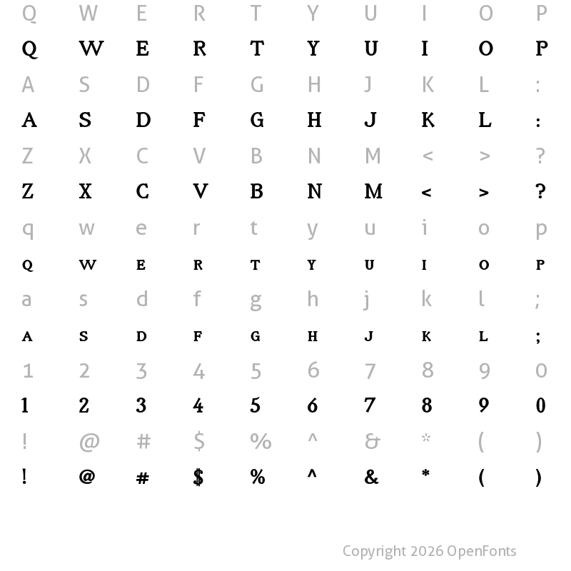 Character Map of Irianis ADF Style Std Bold