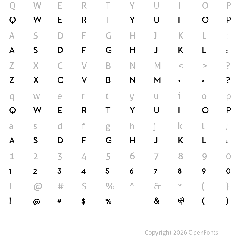 Character Map of Iron Fist Regular