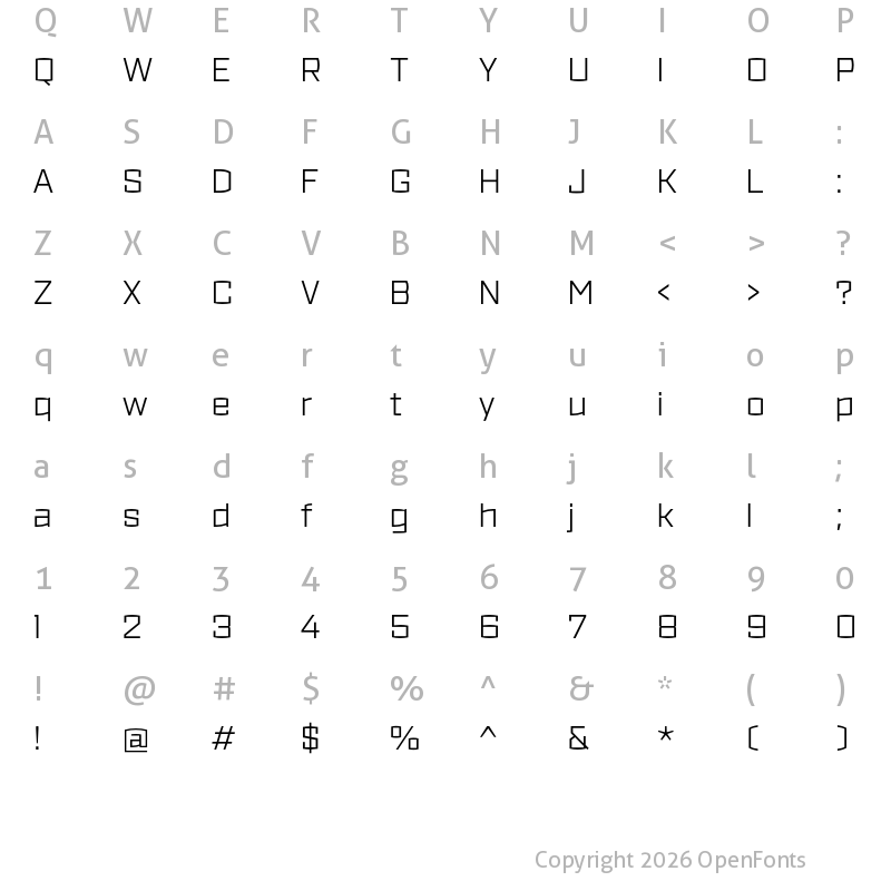 Character Map of Ironstrike Light