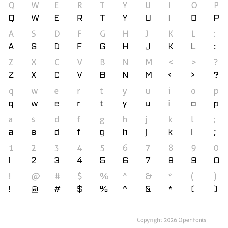 Character Map of Ironstrike Regular