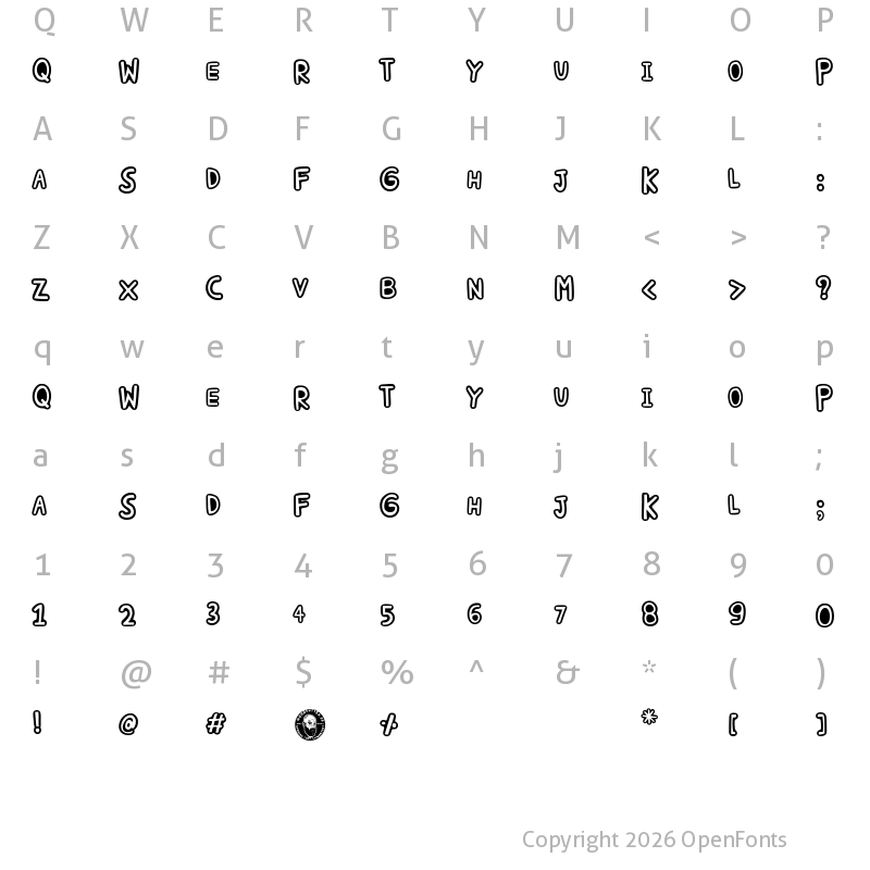 Character Map of Isla de Tabarca Regular
