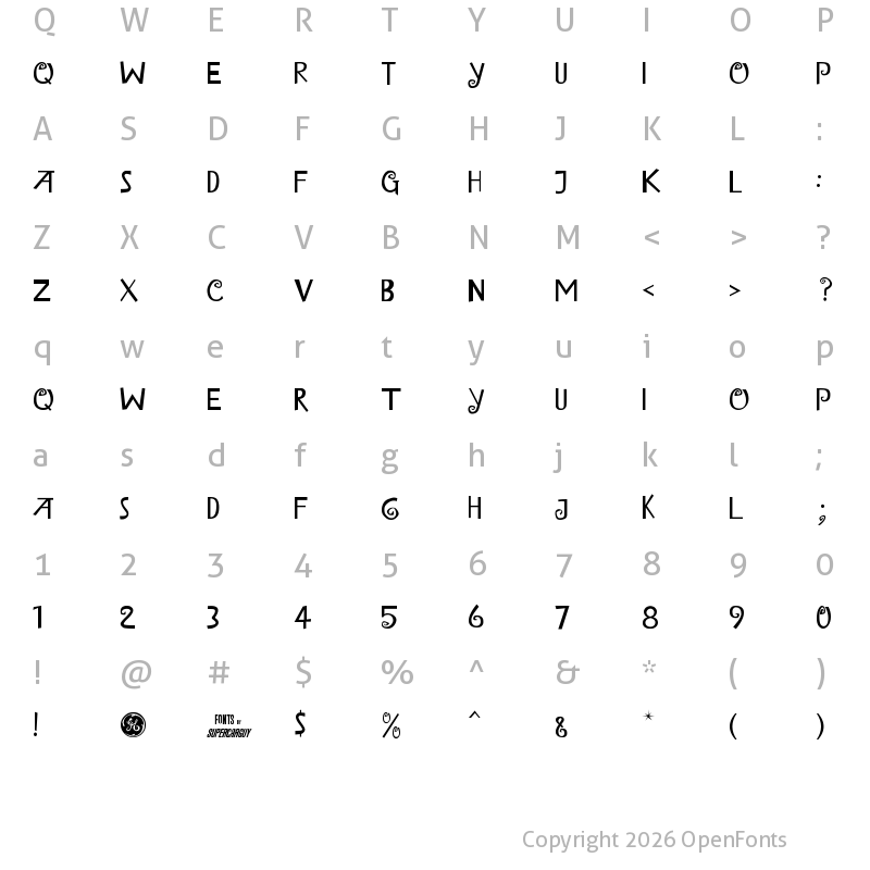 Character Map of Island of Misfit Toys Alt. Regular