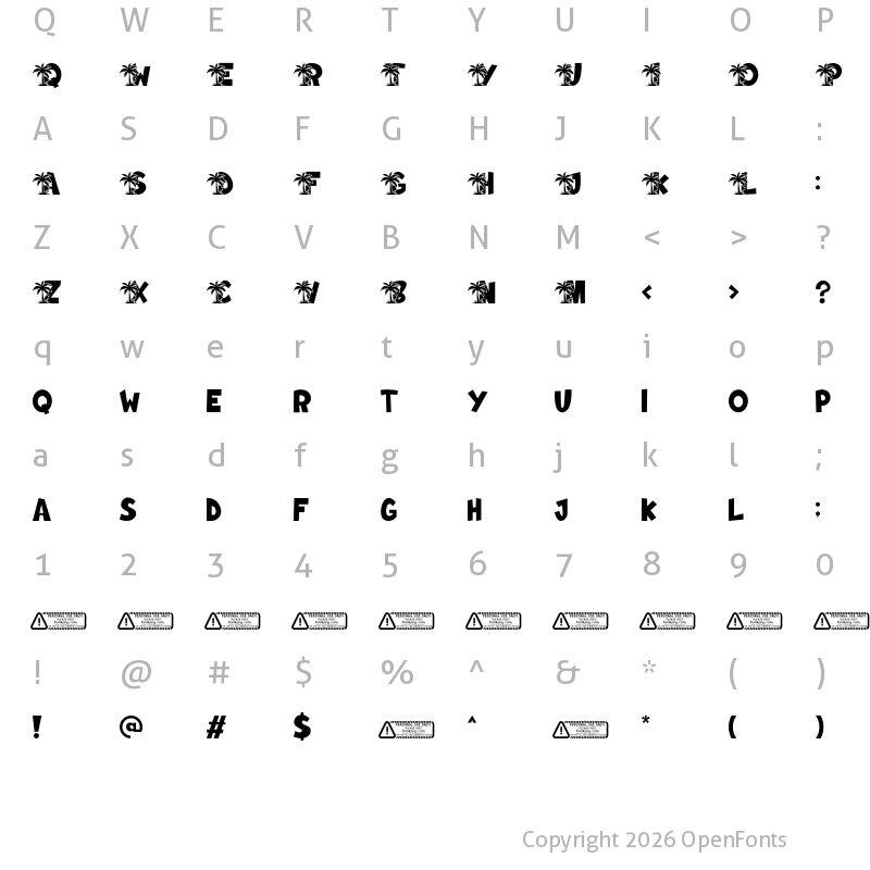 Character Map of Island PERSONAL USE ONLY! Regular
