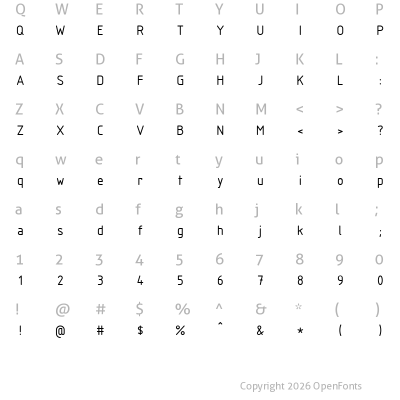 Character Map of ISOCTEUR Regular