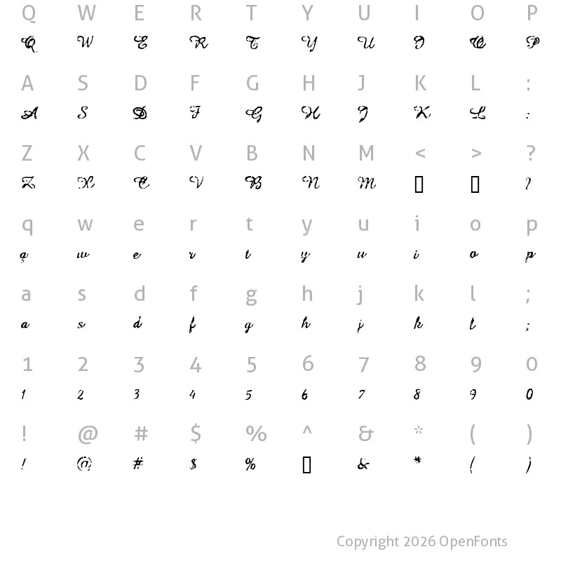 Character Map of Issac Regular