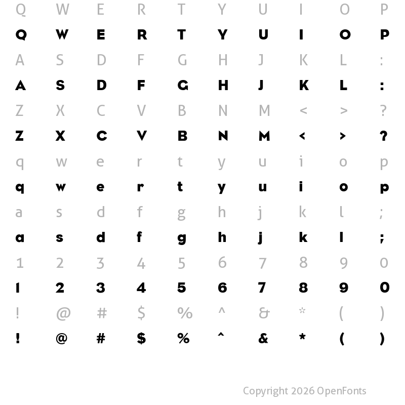 Character Map of IT Encore Sans Book Regular
