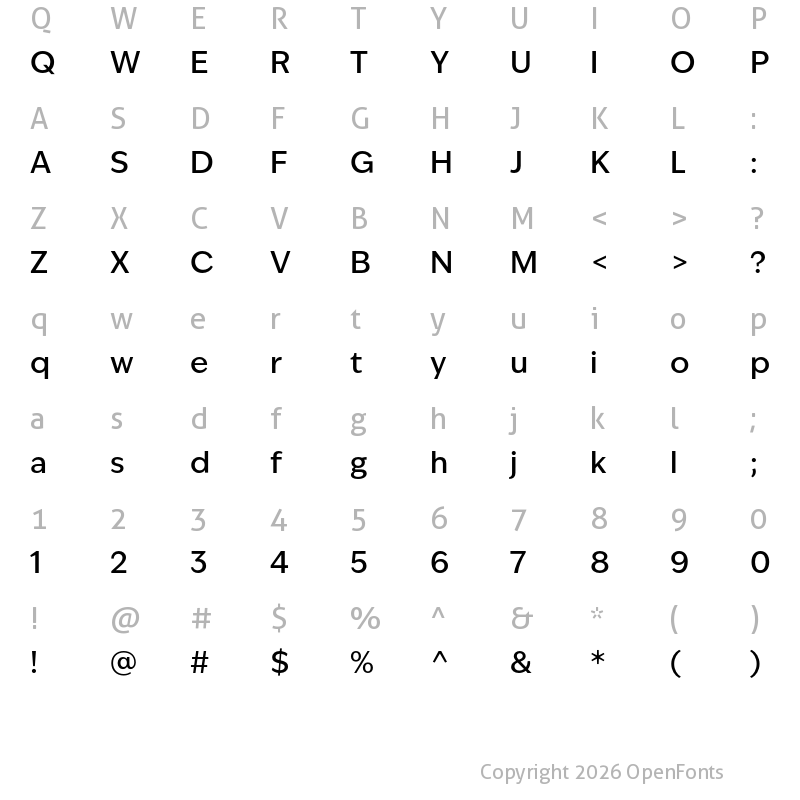 Character Map of IvyEpic Medium