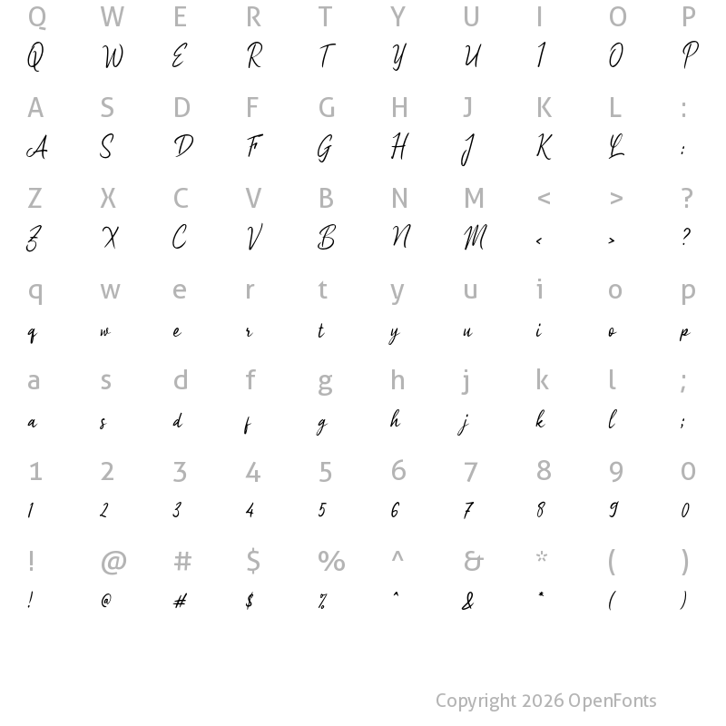 Character Map of j Jasa Guru Regular