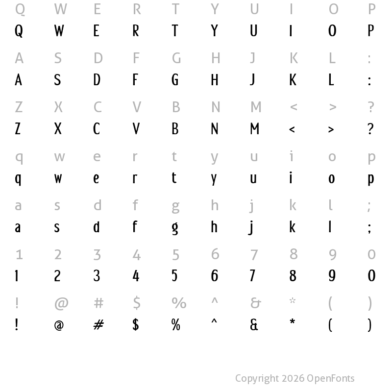 Character Map of j Jemur Regular