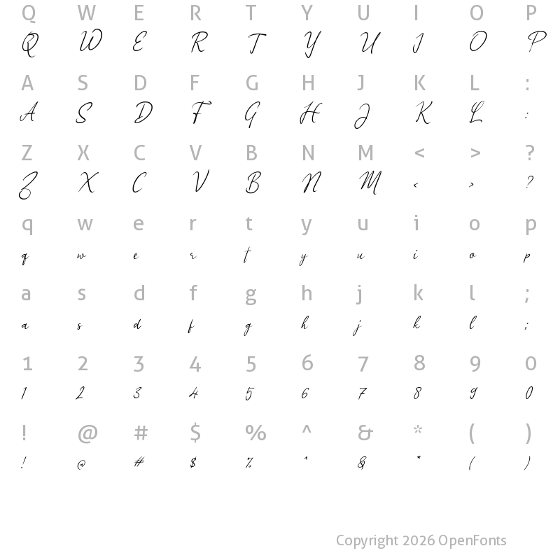 Character Map of j Jiwa Romantis Regular