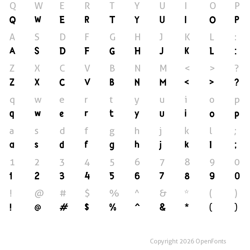 Character Map of j Jumans Regular