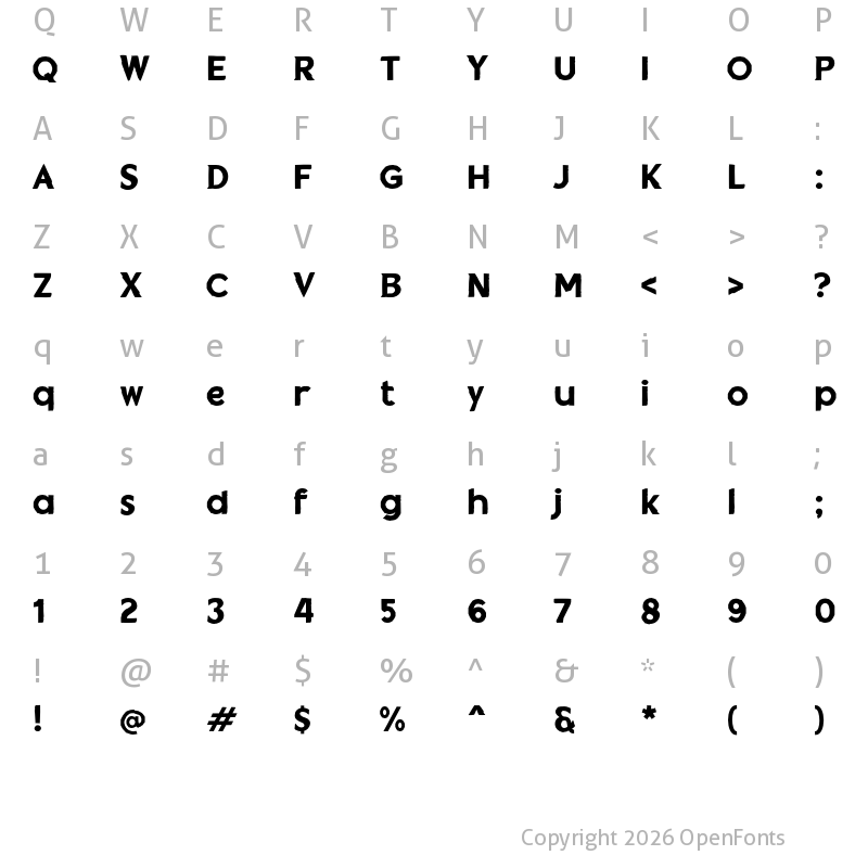 Character Map of j Junter Regular