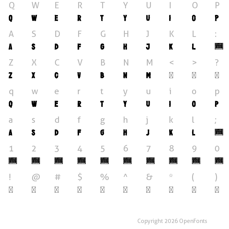 Character Map of Jacbos Personal Use