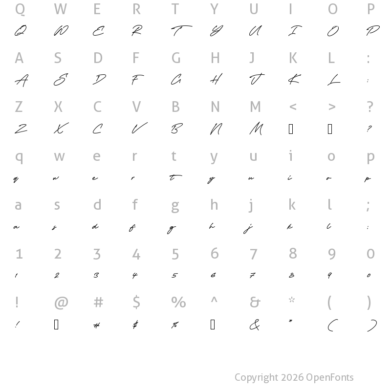 Character Map of Jackarta Regular