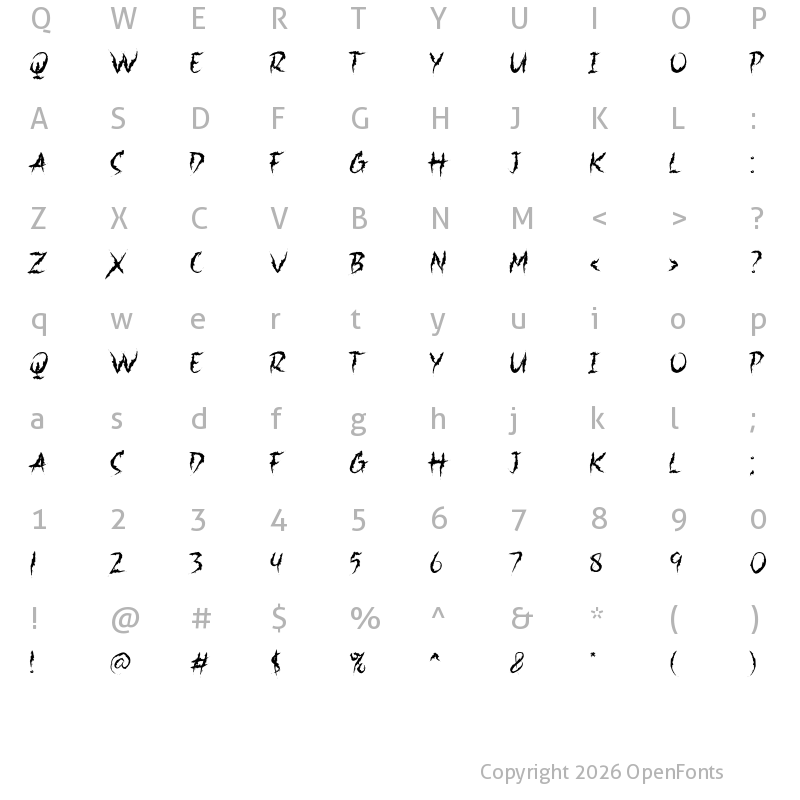 Character Map of Jacmax Regular