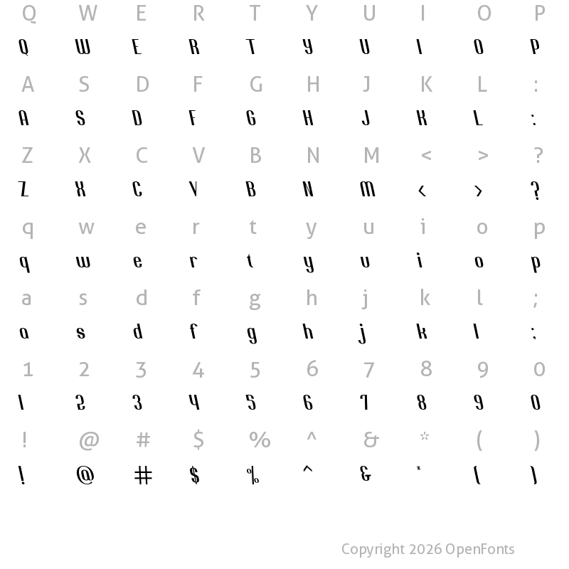 Character Map of Jacob and son Tilted