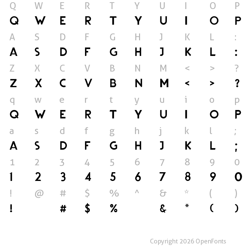 Character Map of Jaden Regular