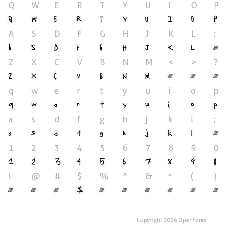 Character Map of JagedEdge Regular