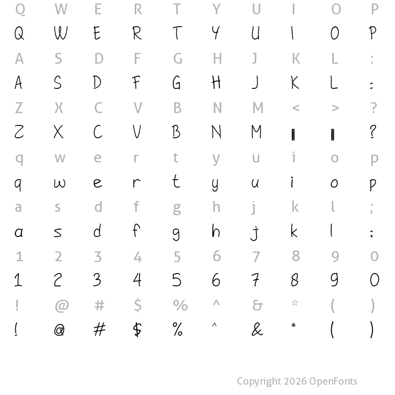 Character Map of Jaiho Sans Regular