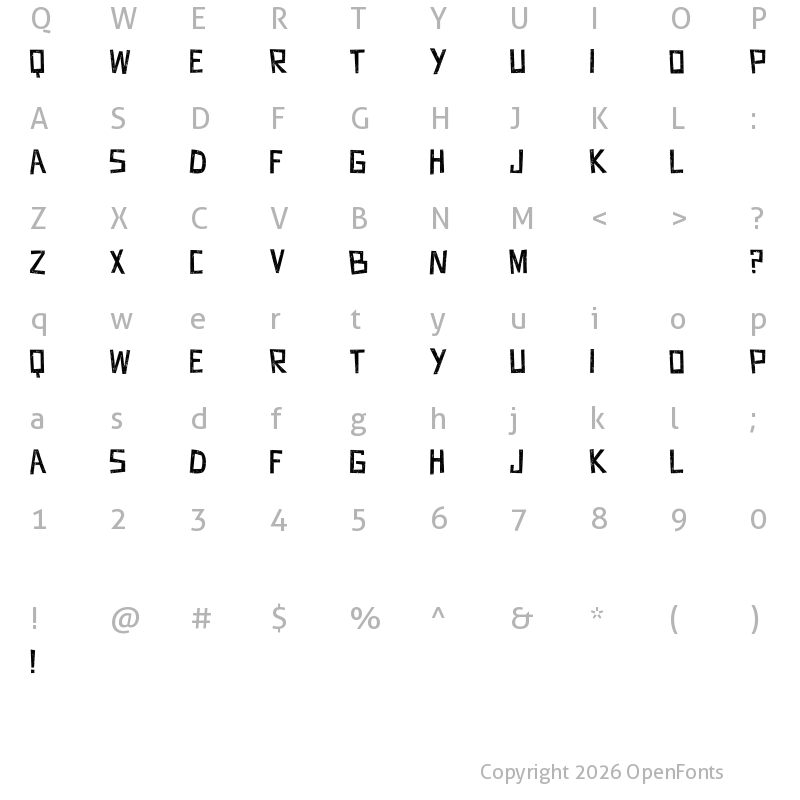 Character Map of JAMES FONTS Regular