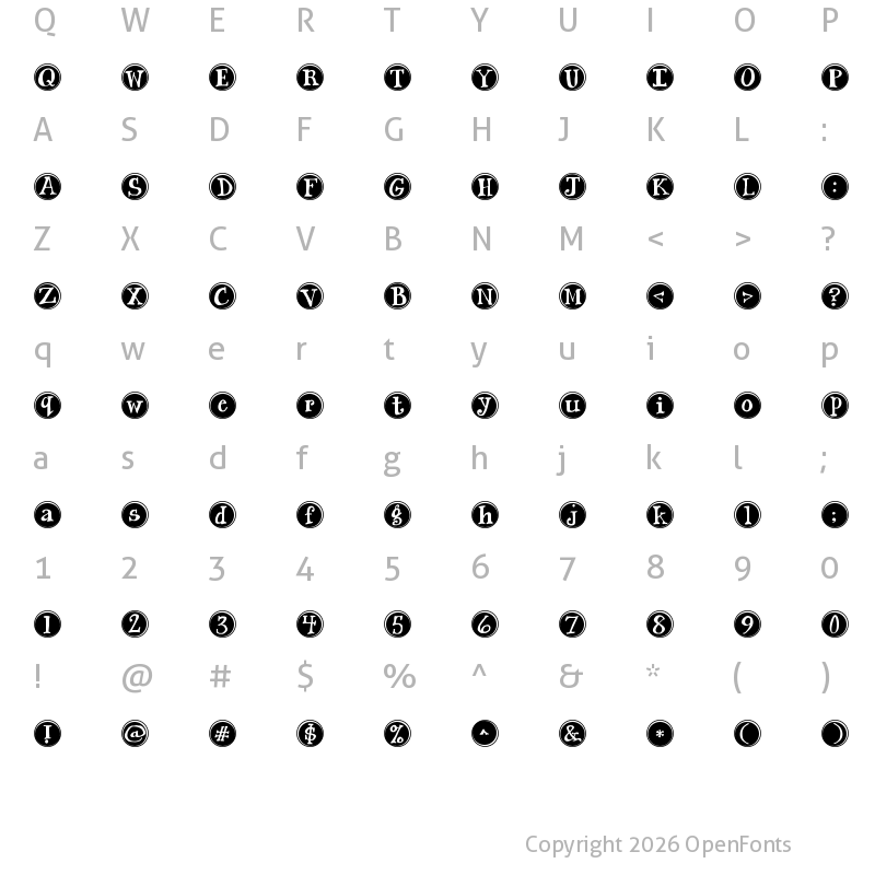 Character Map of Janda Siesta Sunrise Regular