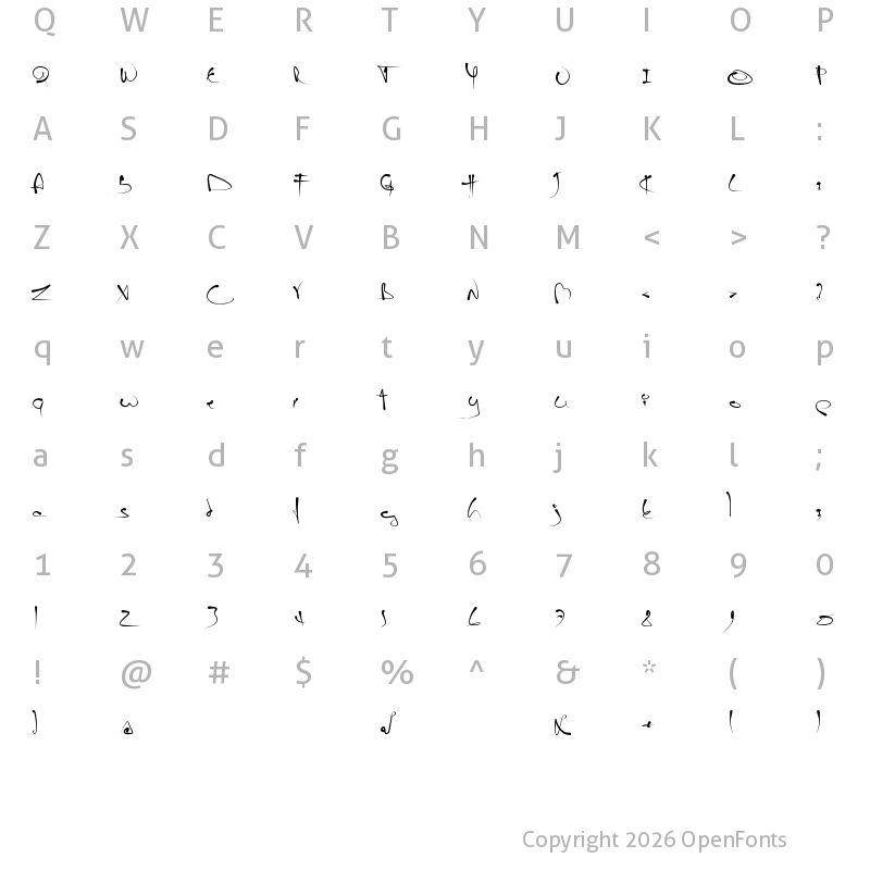 Character Map of jano Regular