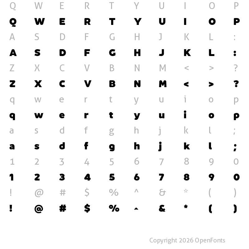 Character Map of Jano Sans Pro Black