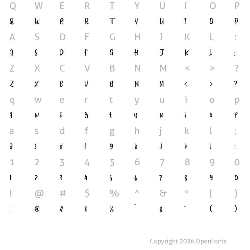 Character Map of Januari Blossom Regular