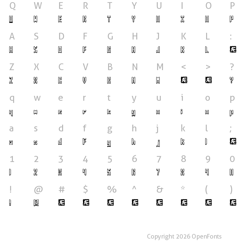 Character Map of Jasper (BRK) Regular