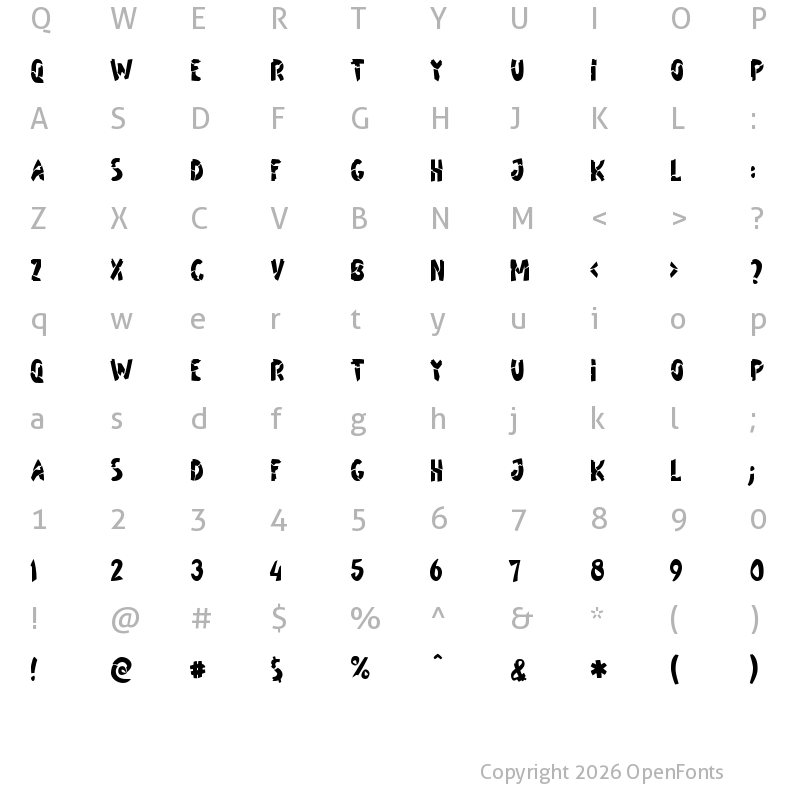 Character Map of JDK Gratsch of Apana 01 Black